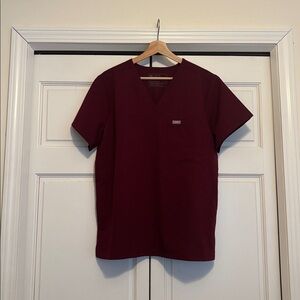 Figs Burgundy Scrub Top
